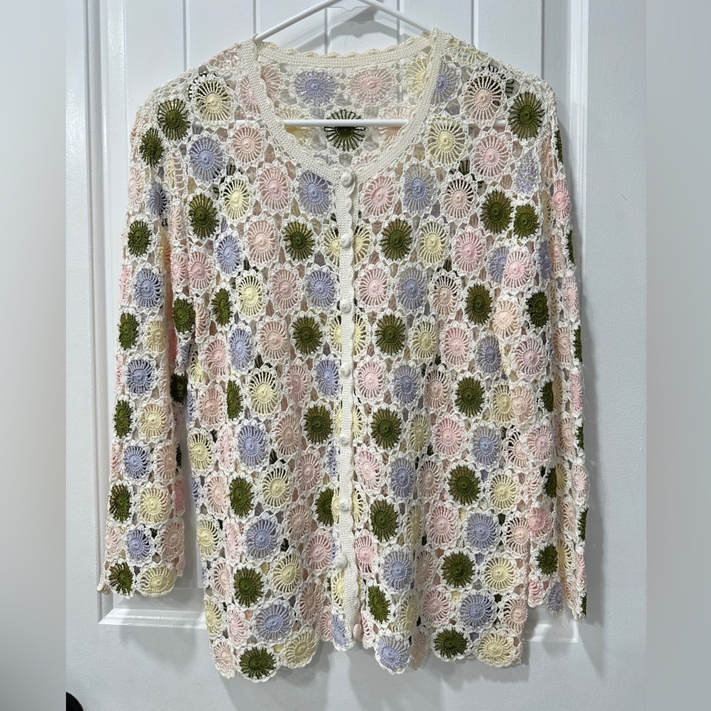 Handmade Floral Crochet Cardigan